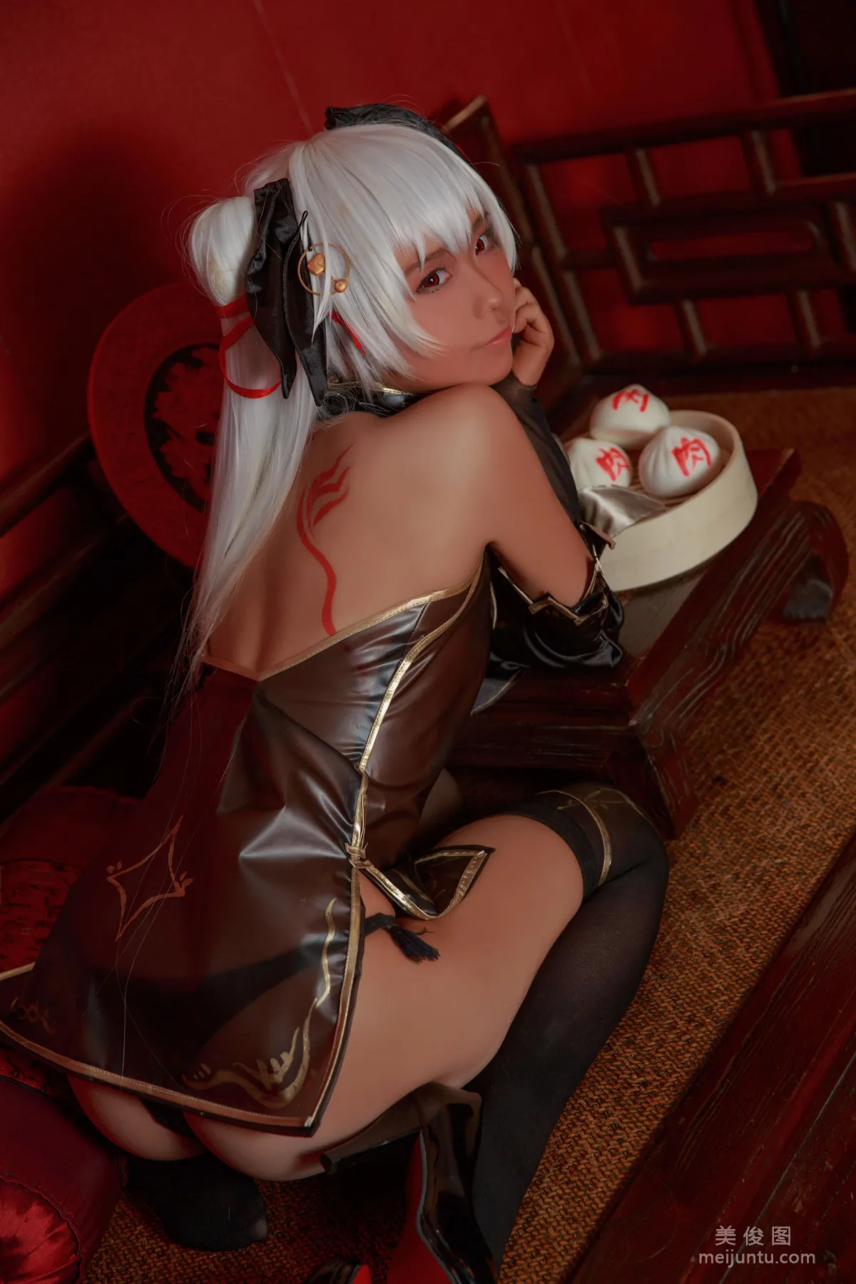 [Web Idols COSER Photo] Anime Blogger G44 Buhui Shoushang, Brown Qipao Girl Set photo 12
