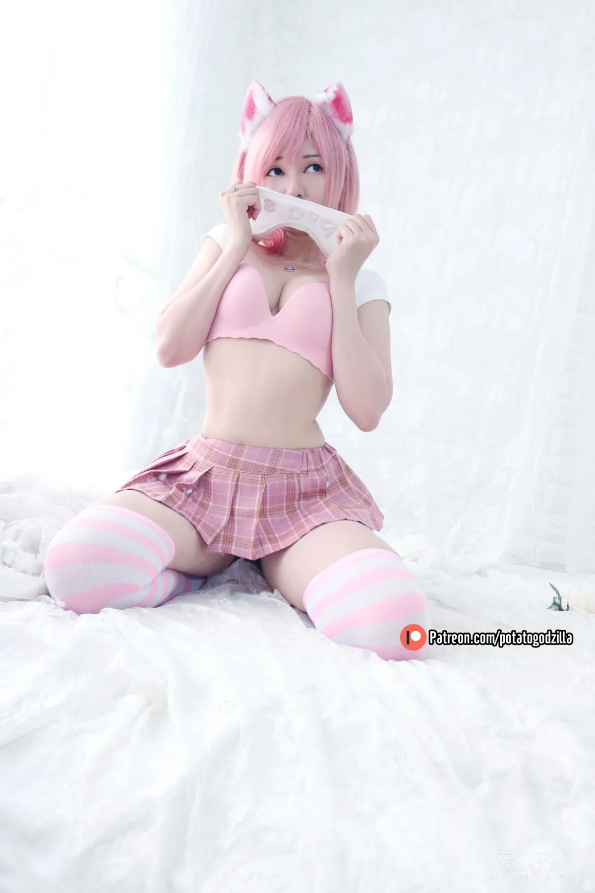 Coser Girl Potato Godzilla - Pink Casual Set photo 24