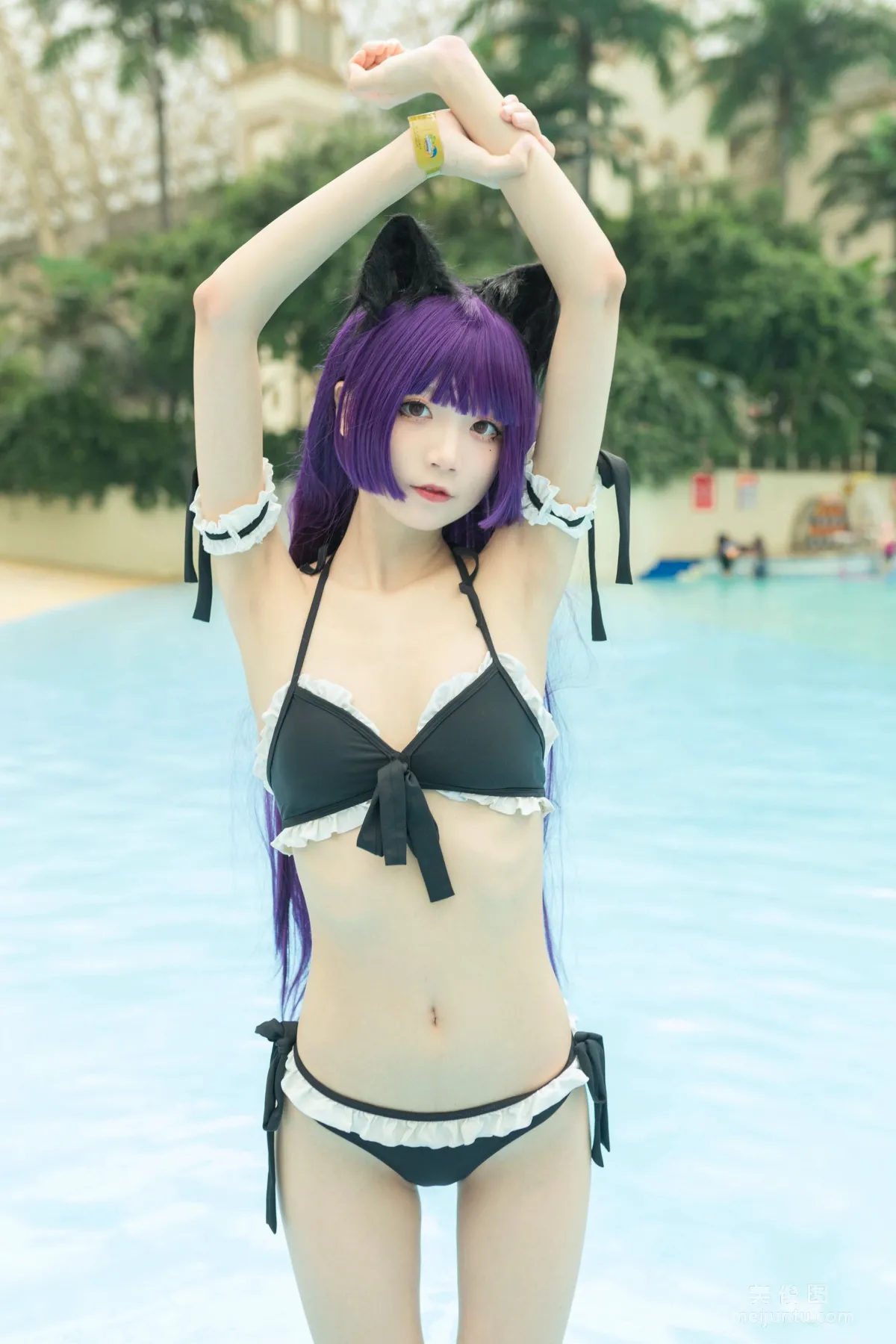 清纯少女五更百鬼 - 黑猫泳装 套图5