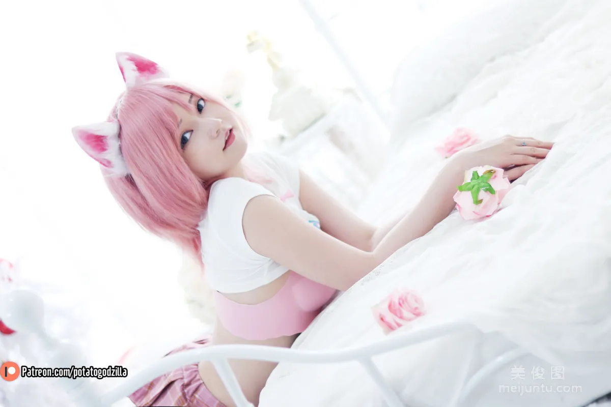 Coser Girl Potato Godzilla - Pink Casual Set photo 3