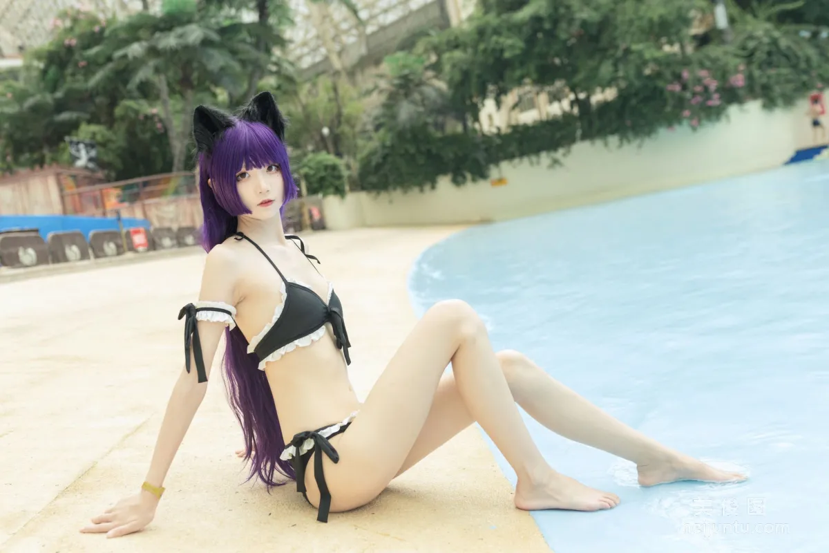 清纯少女五更百鬼 - 黑猫泳装 套图4