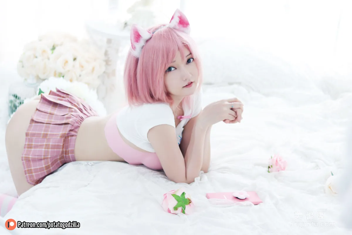 Coser Girl Potato Godzilla - Pink Casual Set photo 4