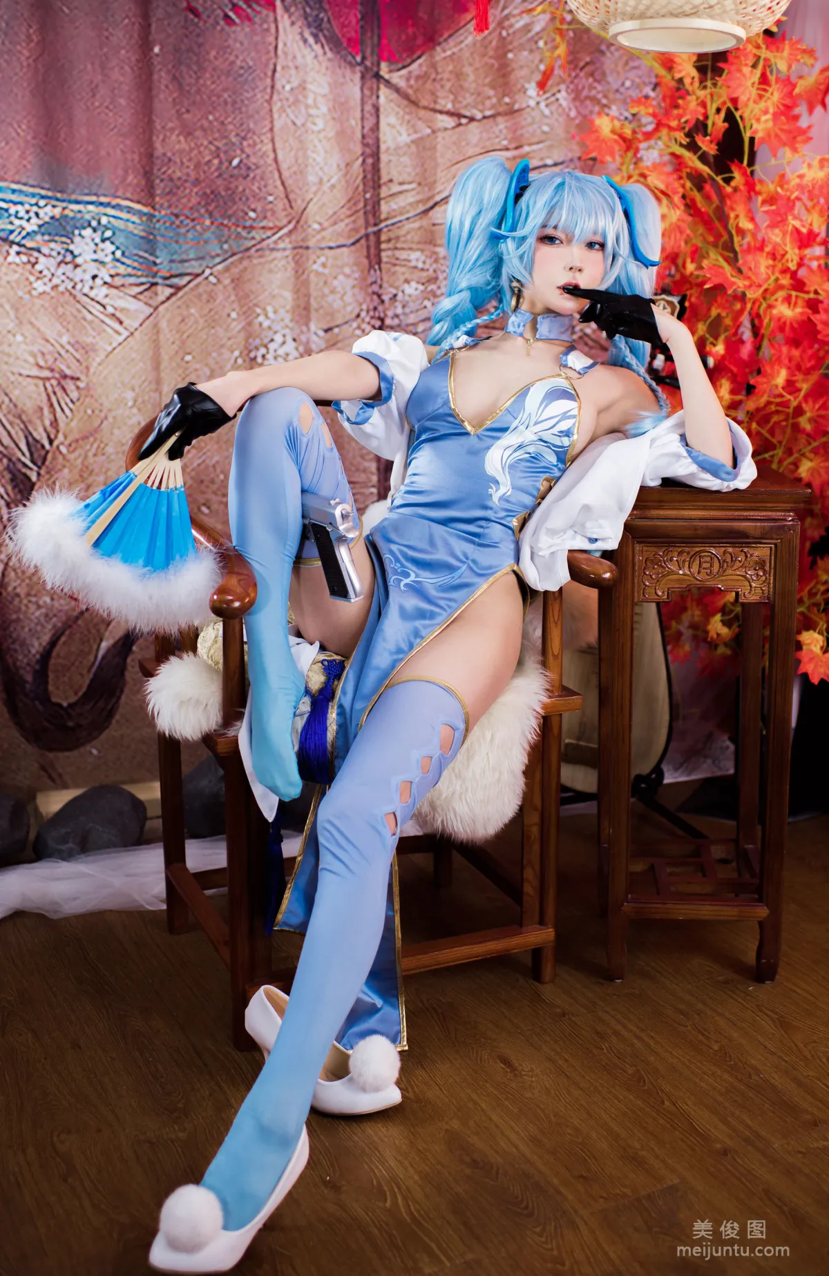 动漫博主阿包也是兔娘 - 少女前线 PA15翠雀媚 套图4