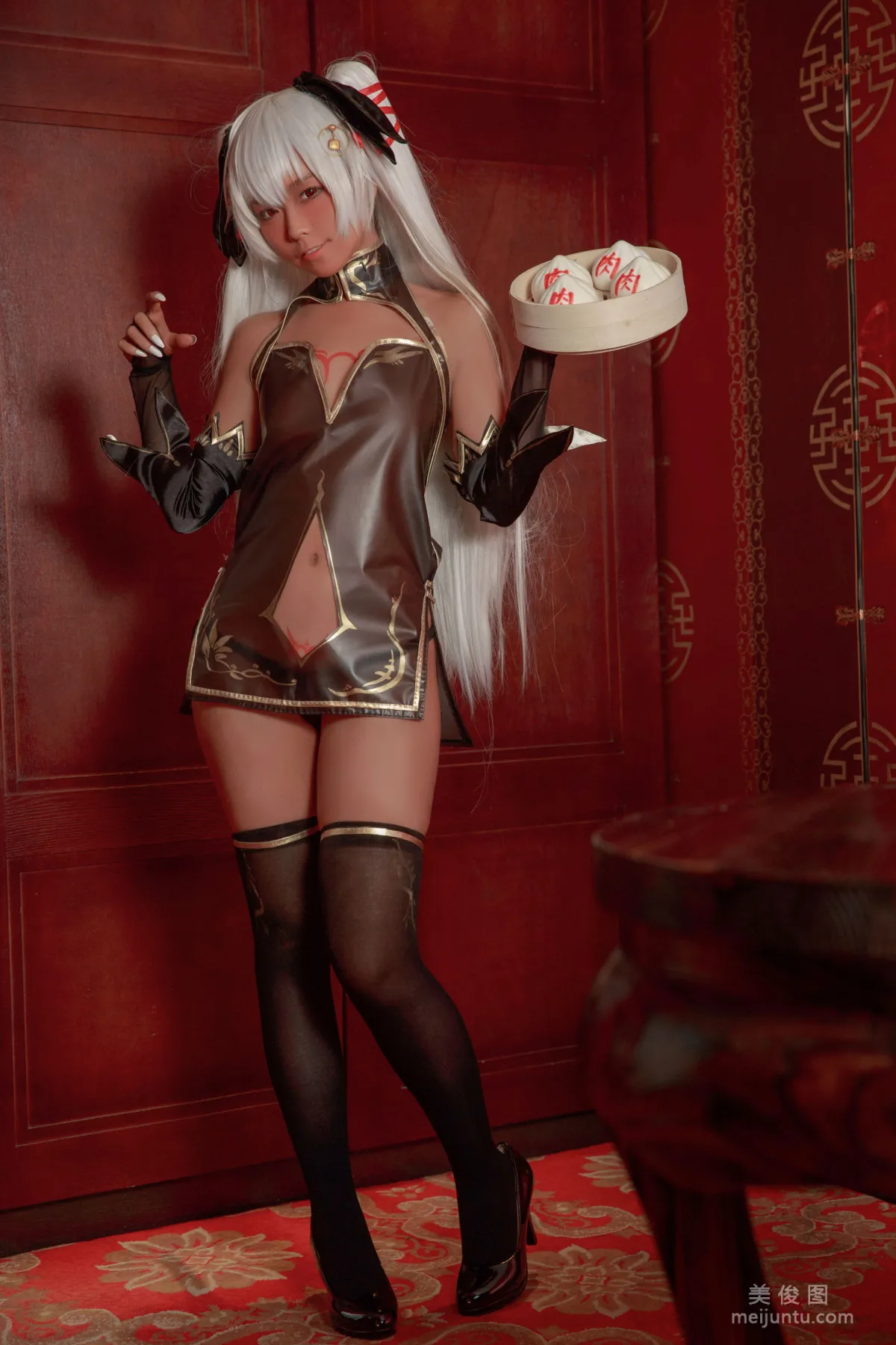 [Web Idols COSER Photo] Anime Blogger G44 Buhui Shoushang, Brown Qipao Girl Set photo 2