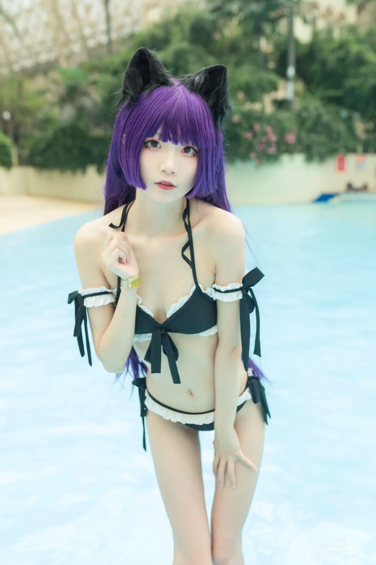 清纯少女五更百鬼 - 黑猫泳装 套图1
