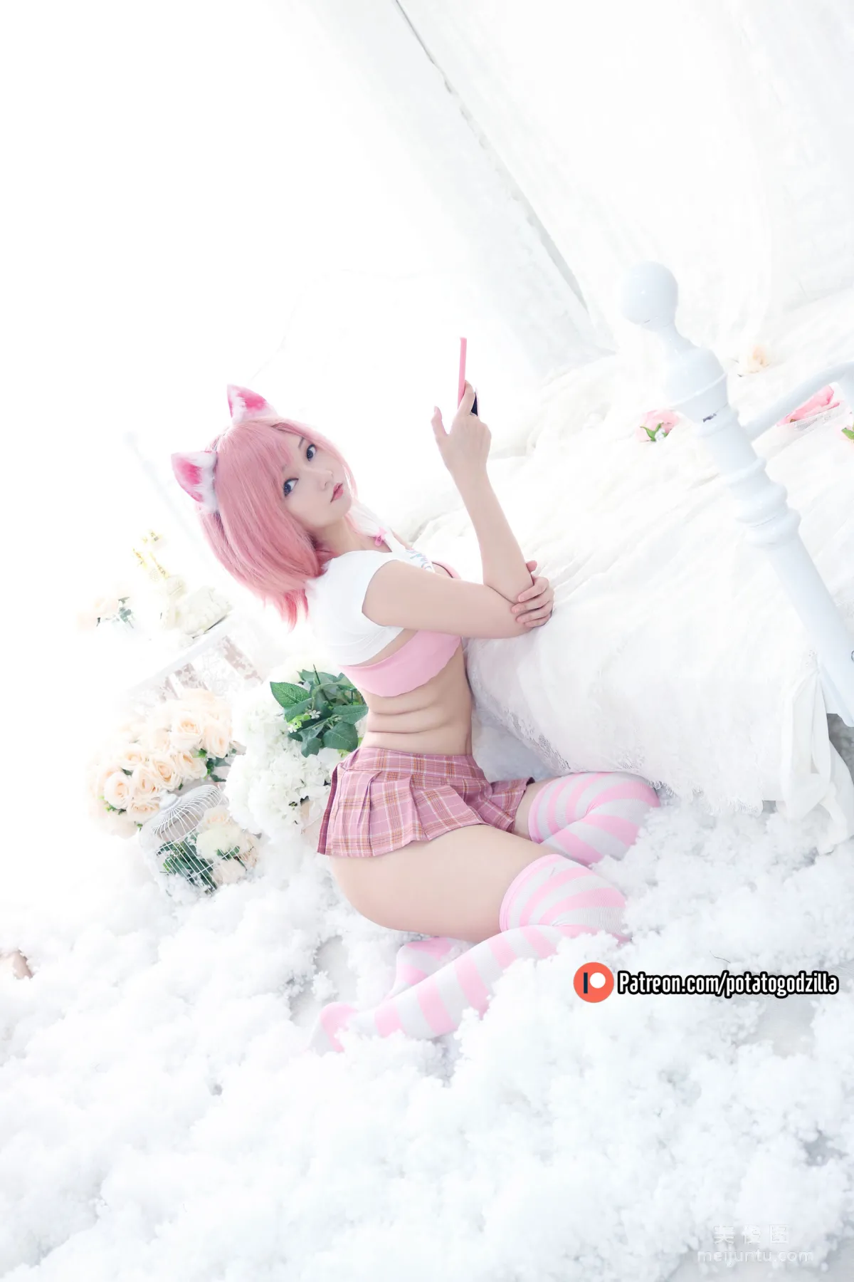 Coser Girl Potato Godzilla - Pink Casual Set photo 8