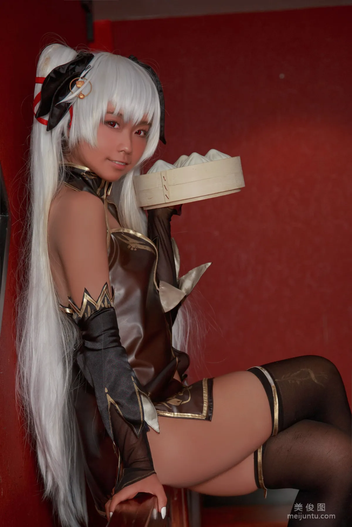 [Web Idols COSER Photo] Anime Blogger G44 Buhui Shoushang, Brown Qipao Girl Set photo 14