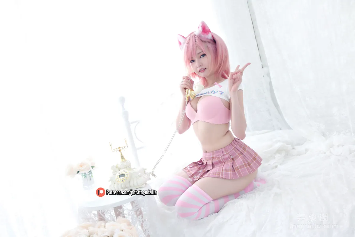 Coser Girl Potato Godzilla - Pink Casual Set photo 15