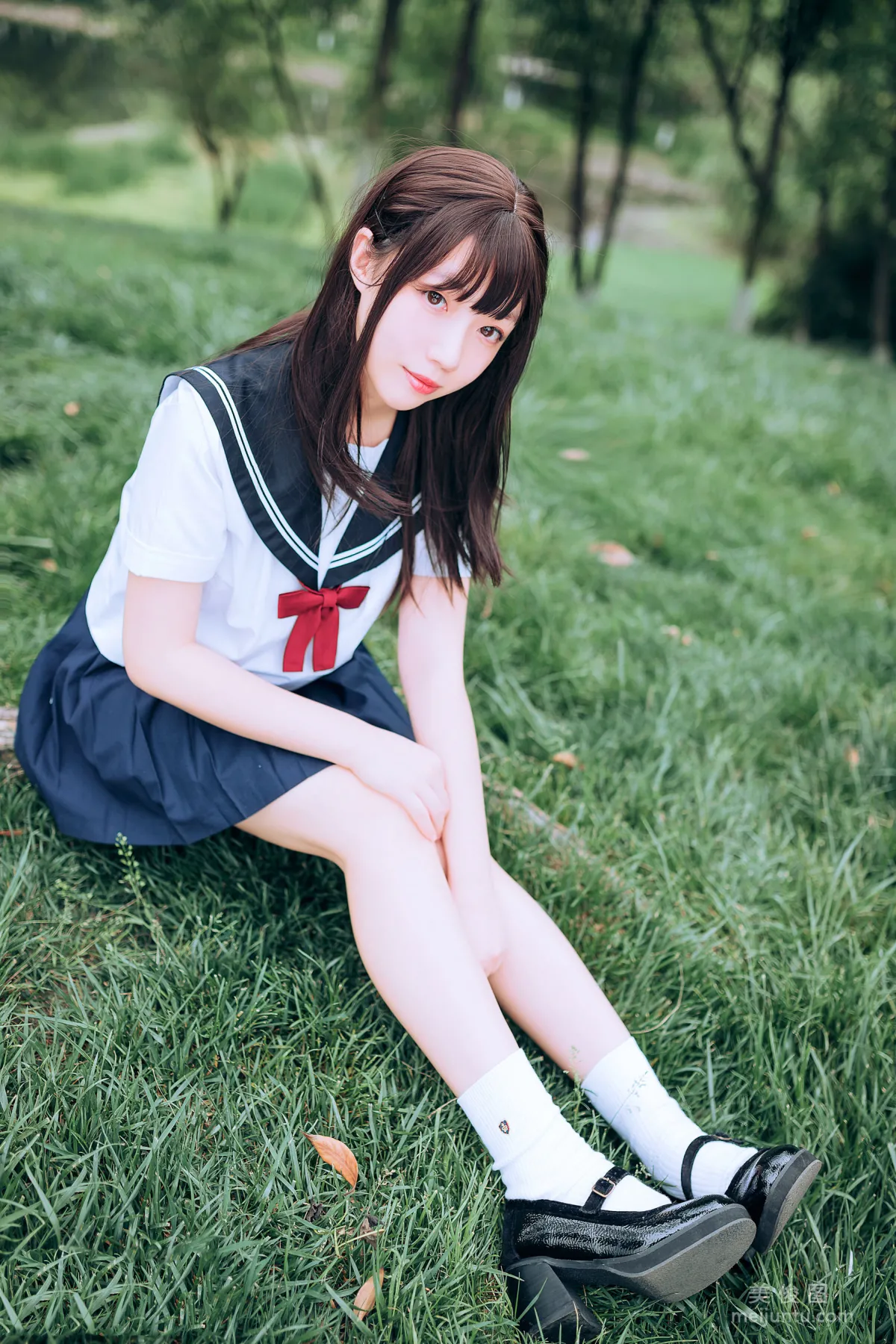 [喵糖映画] VOL.446 绿意JK 写真套图1