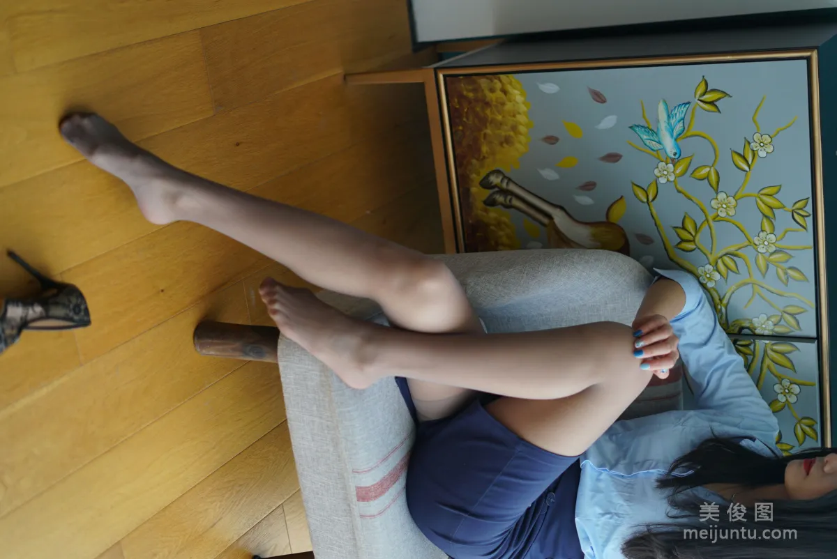 [Yiwen Yinghua] YW009 Meng Meng 'Blue Professional Outfit' Photo Set photo 110