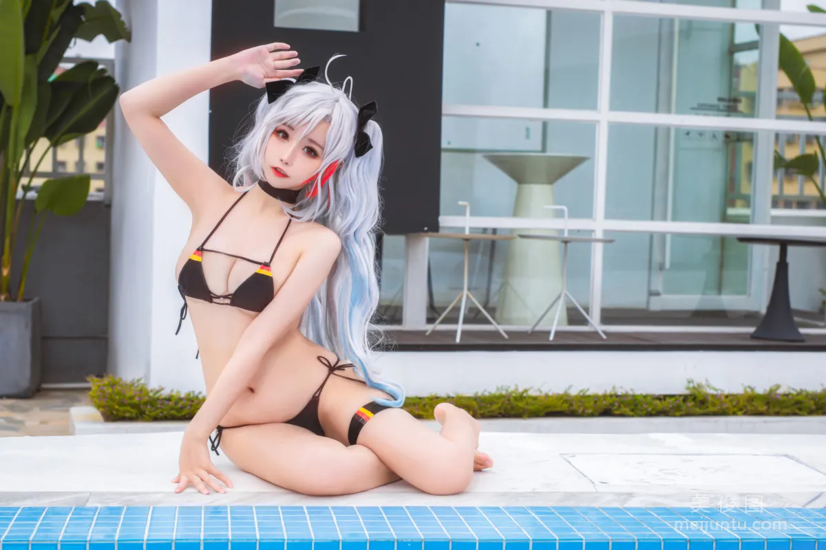 微博妹子Momoko葵葵 - 欧根之水着 写真套图3