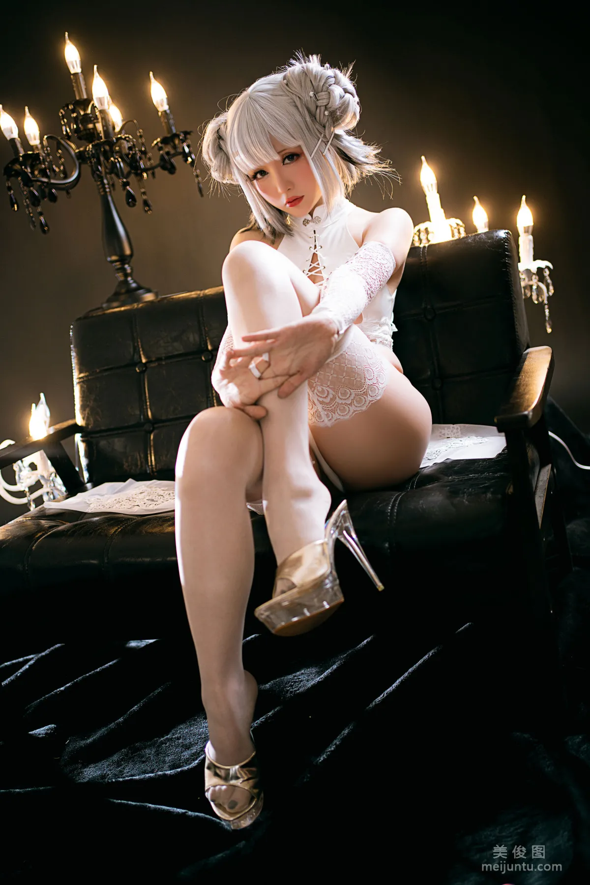 [Cosplay Benefits] Xingzhi Chichi, White Doggy Cheongsam photo 67