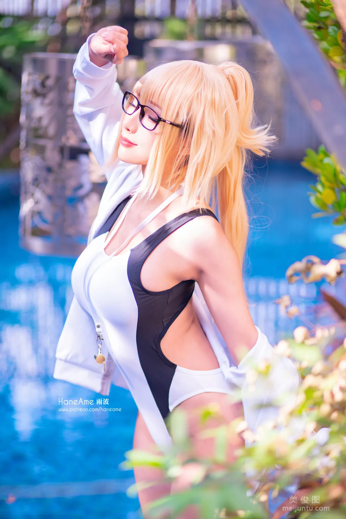 [COS Welfare] Yubo HaneAme, White Zhen Swimsuit photo 6