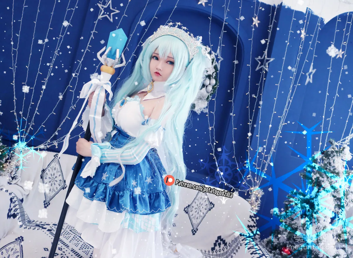 Coser Girl Potato Godzilla - Snow Miku photo 3