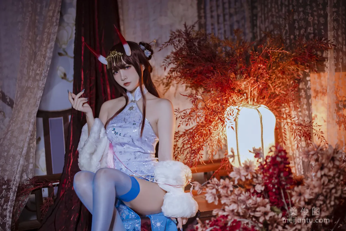 人气Coser二佐Nisa - 碧蓝航线 能代旗袍 写真套图5