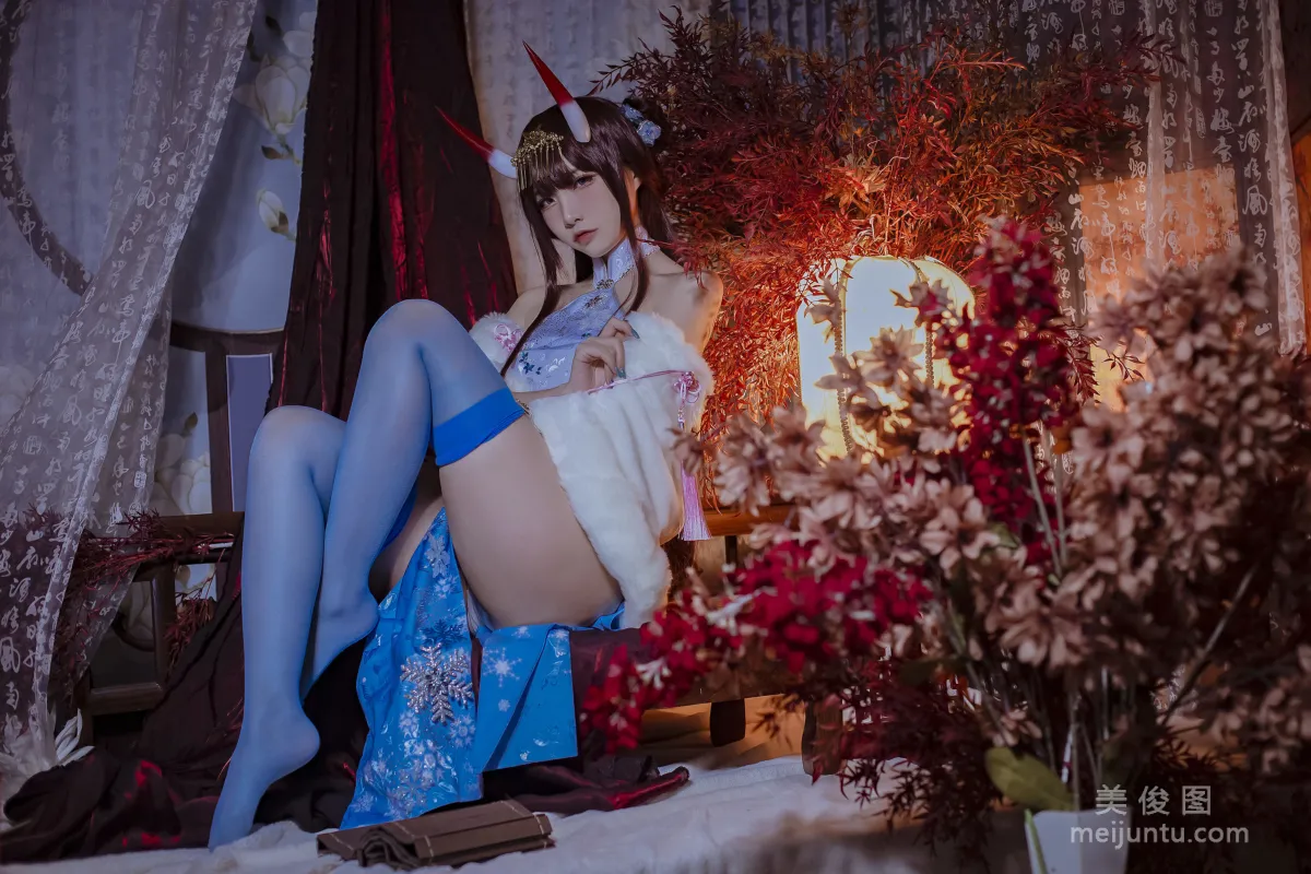 人气Coser二佐Nisa - 碧蓝航线 能代旗袍 写真套图4