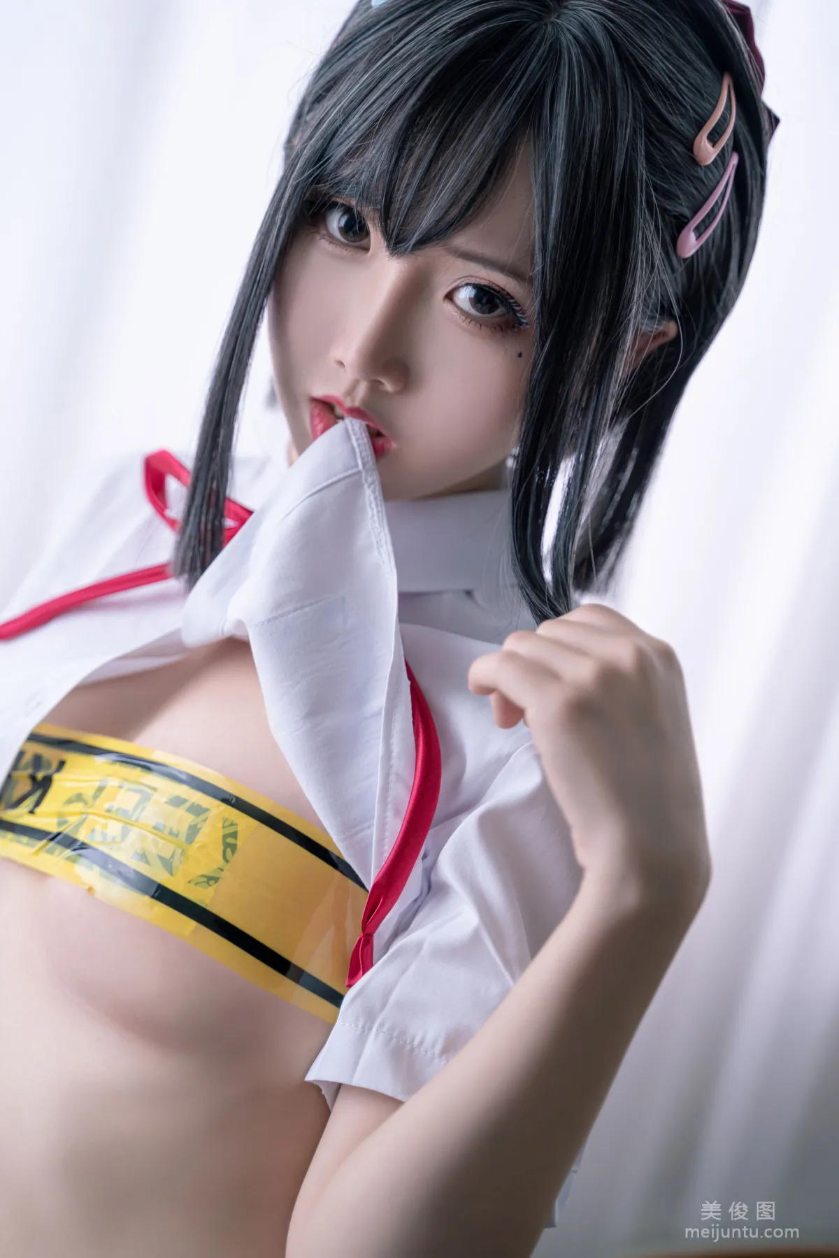 Cute Popular Coser Mianbing Xianer, Short School Uniform and Tape Photo Set photo 21