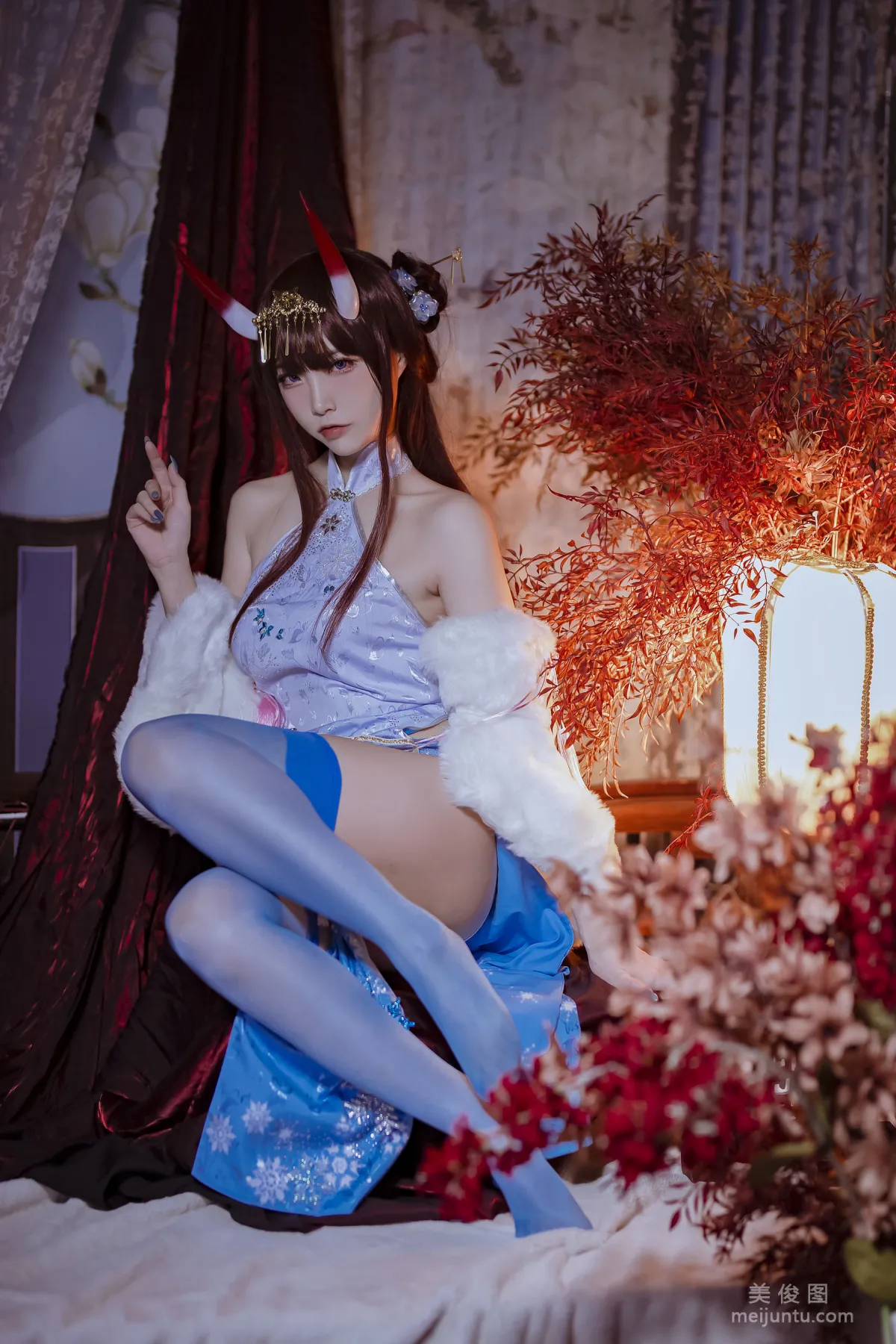 人气Coser二佐Nisa - 碧蓝航线 能代旗袍 写真套图7