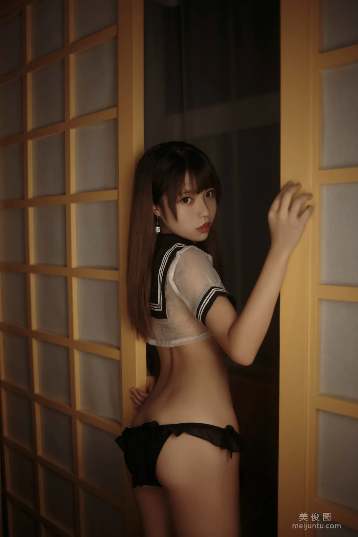 [COS Bonus] Baiyi Zijiao Zhu, Transparent Sailor Uniform Photo Set photo 6