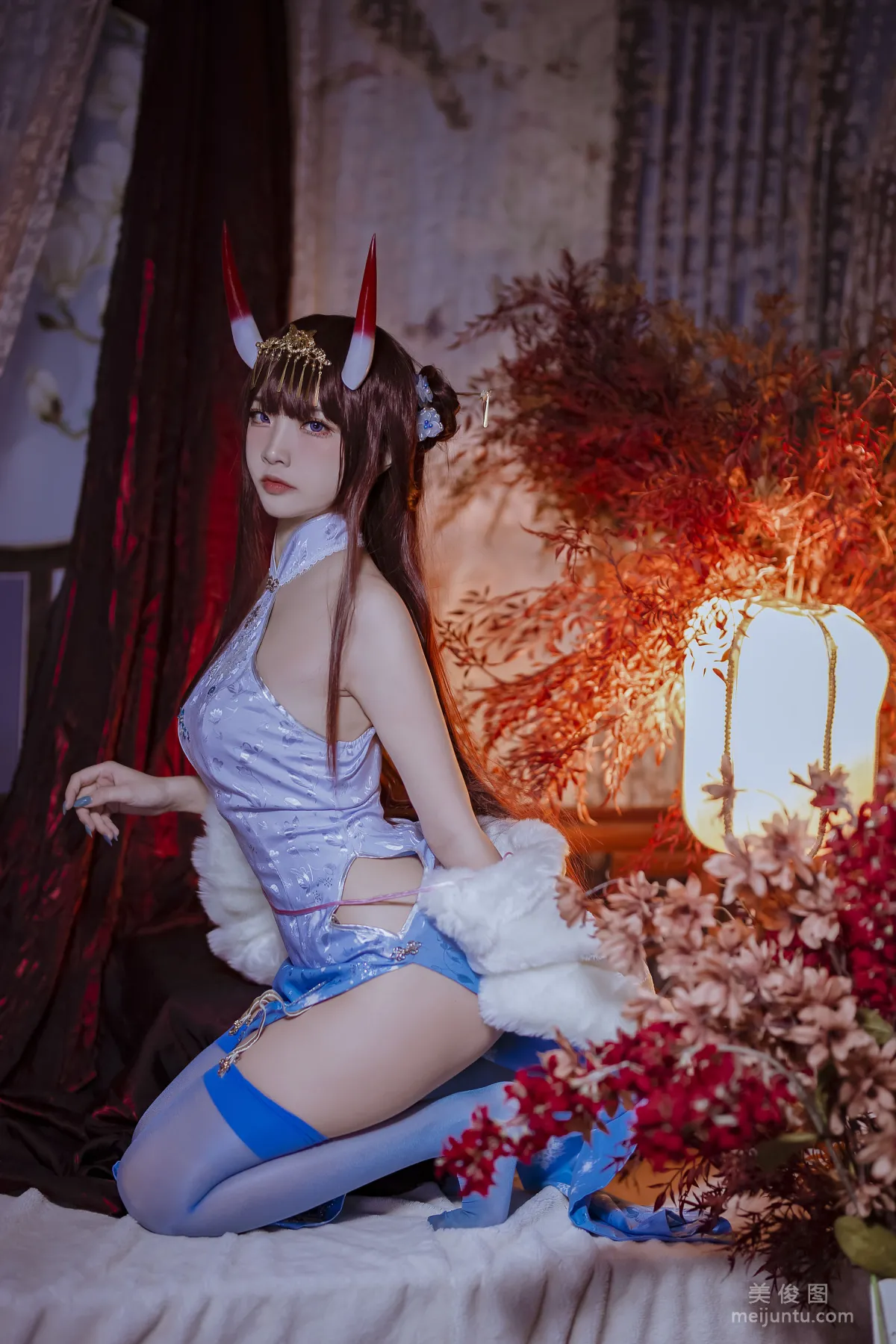 人气Coser二佐Nisa - 碧蓝航线 能代旗袍 写真套图9