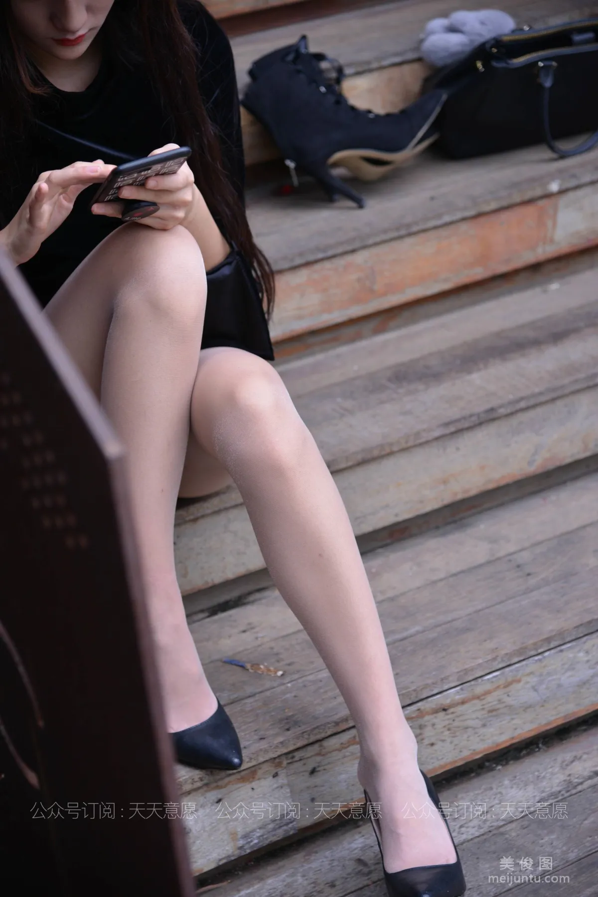 [IESS] Silk Enjoyer 793: Xiao Xiao, Black Lace-Up on the Stairs photo 28