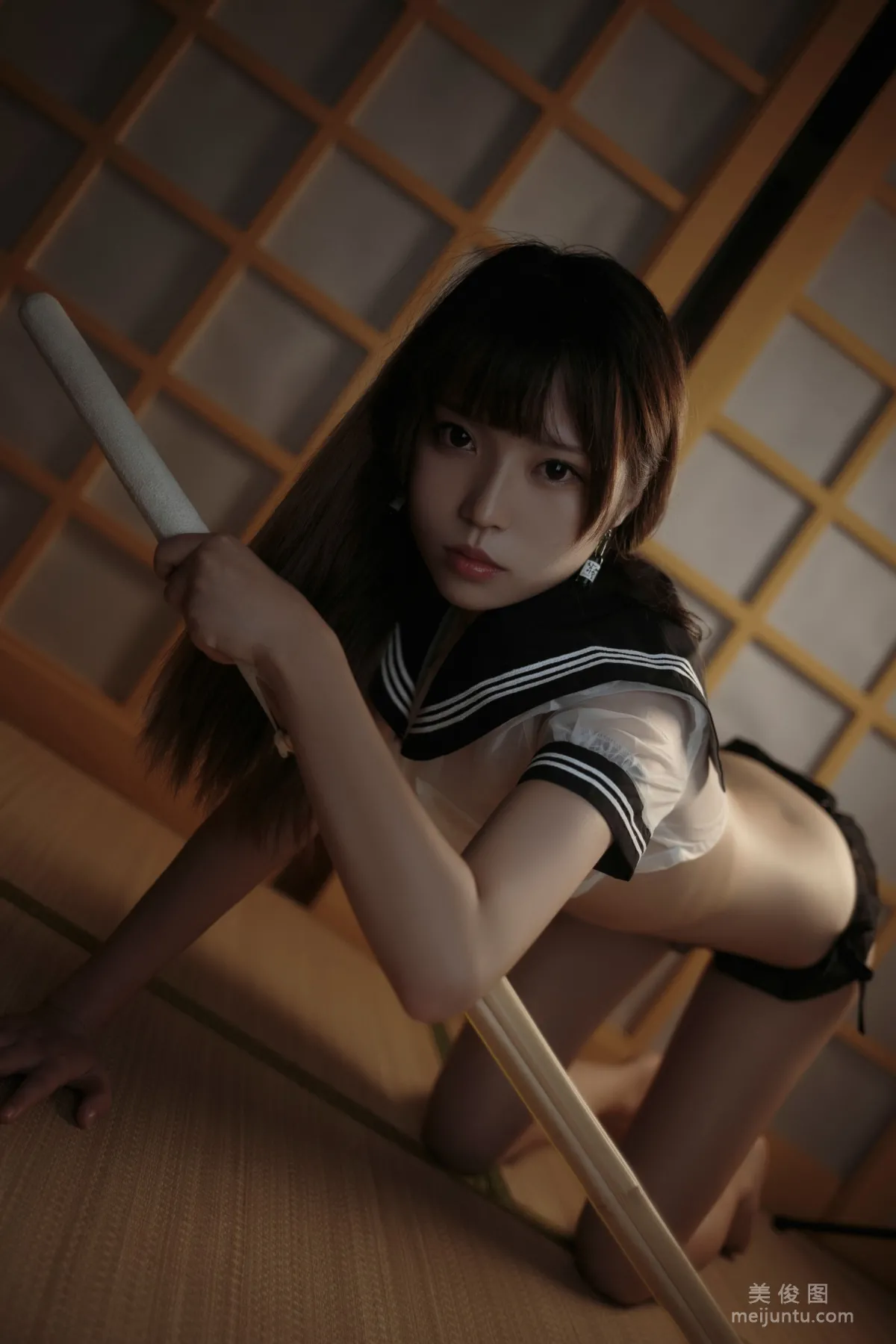 [COS Bonus] Baiyi Zijiao Zhu, Transparent Sailor Uniform Photo Set photo 17