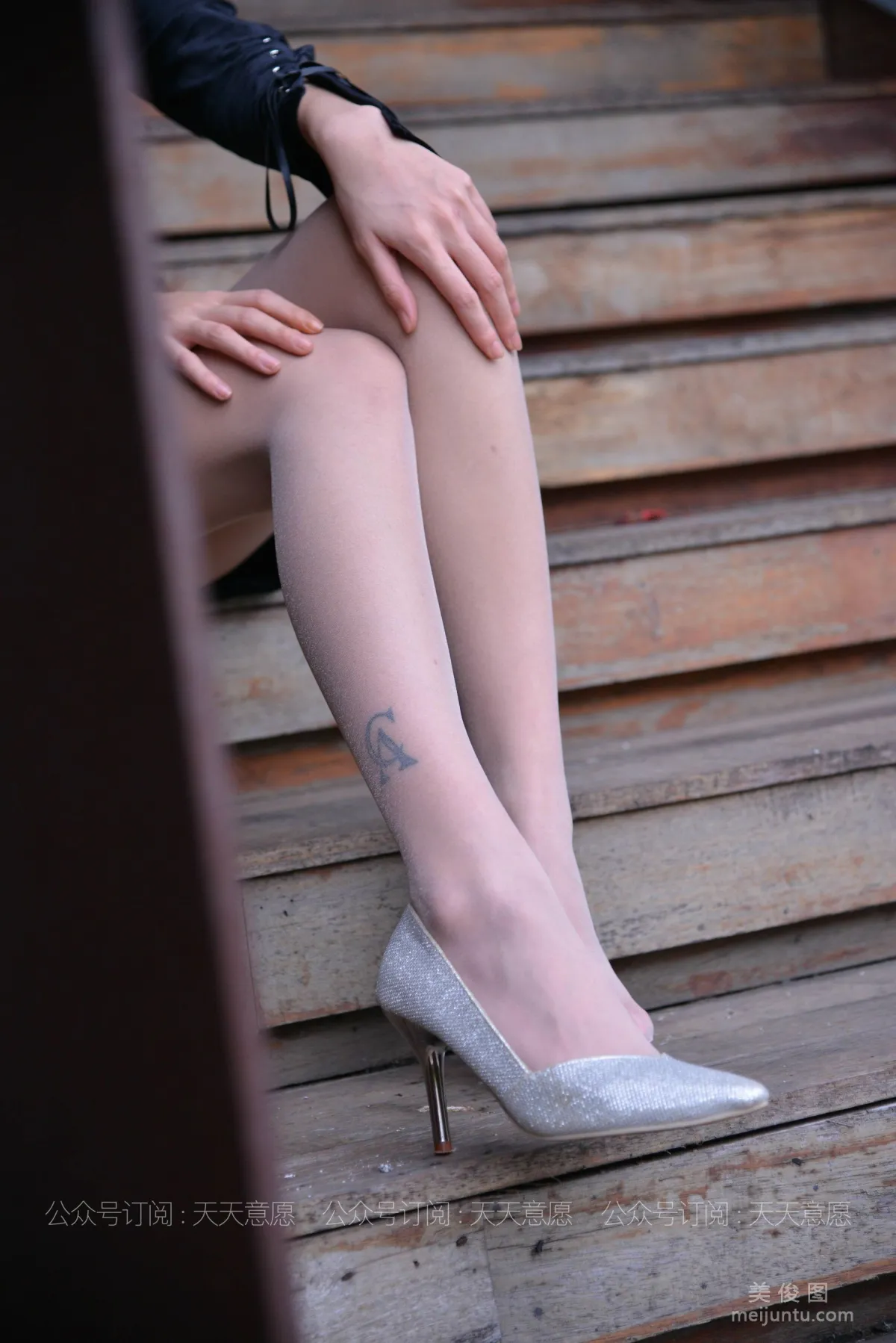 [IESS] Silk Enjoyer 793: Xiao Xiao, Black Lace-Up on the Stairs photo 69