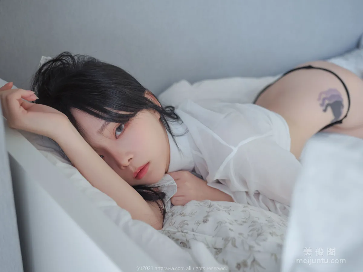 [ARTGRAVIA] VOL.261 Ming Sunha, White Shirt Girlfriend Home Temptation photo 33