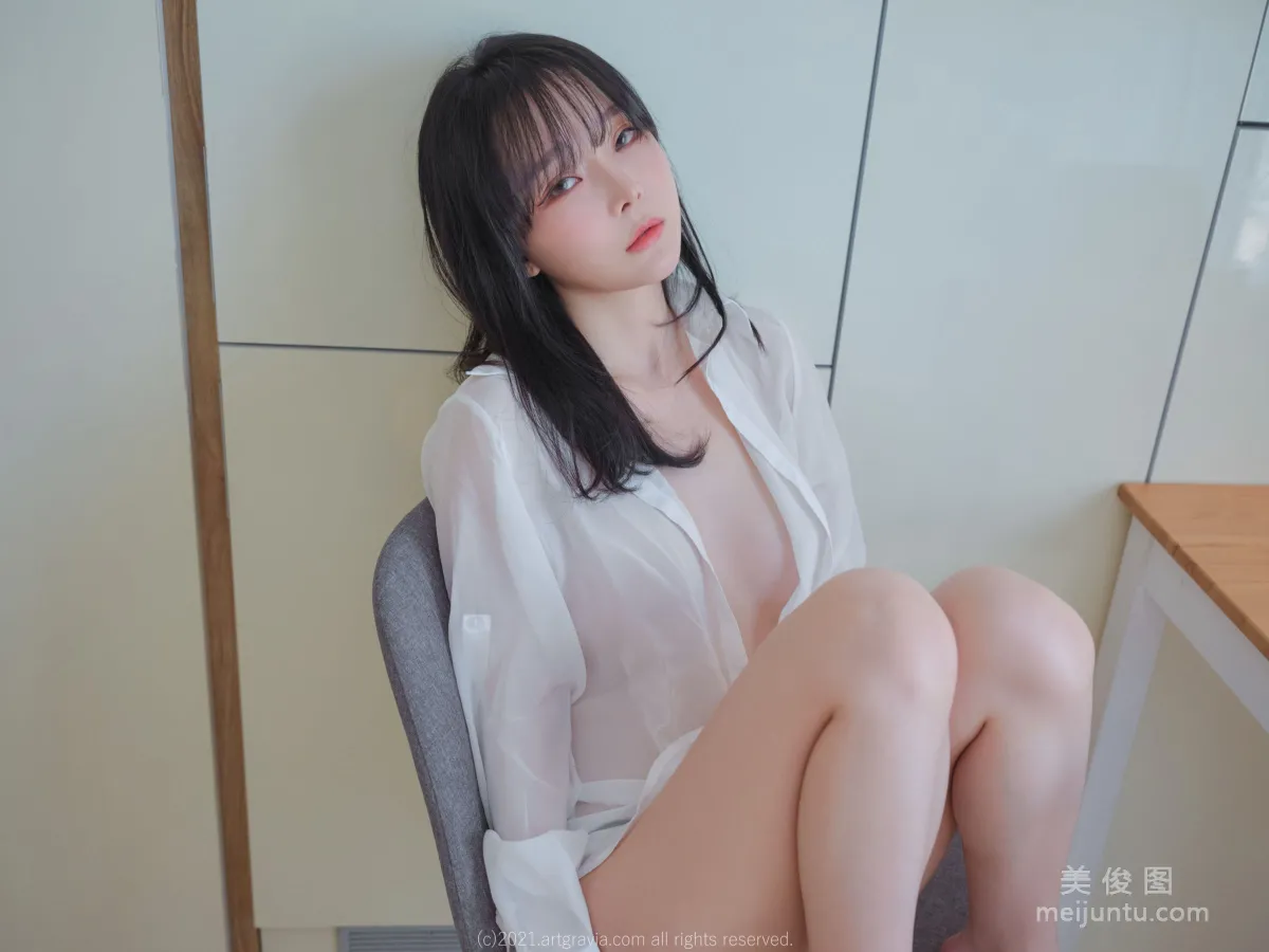 [ARTGRAVIA] VOL.261 Ming Sunha, White Shirt Girlfriend Home Temptation photo 6