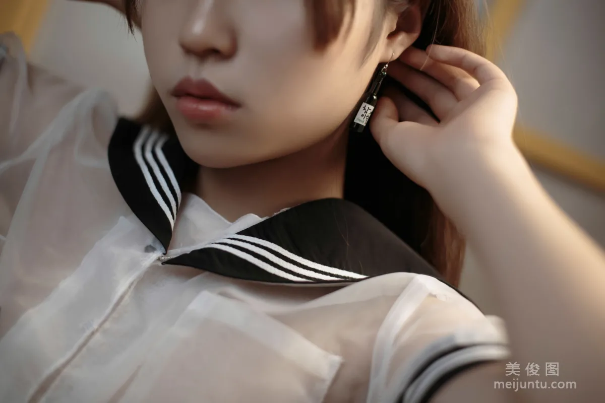[COS Bonus] Baiyi Zijiao Zhu, Transparent Sailor Uniform Photo Set photo 20
