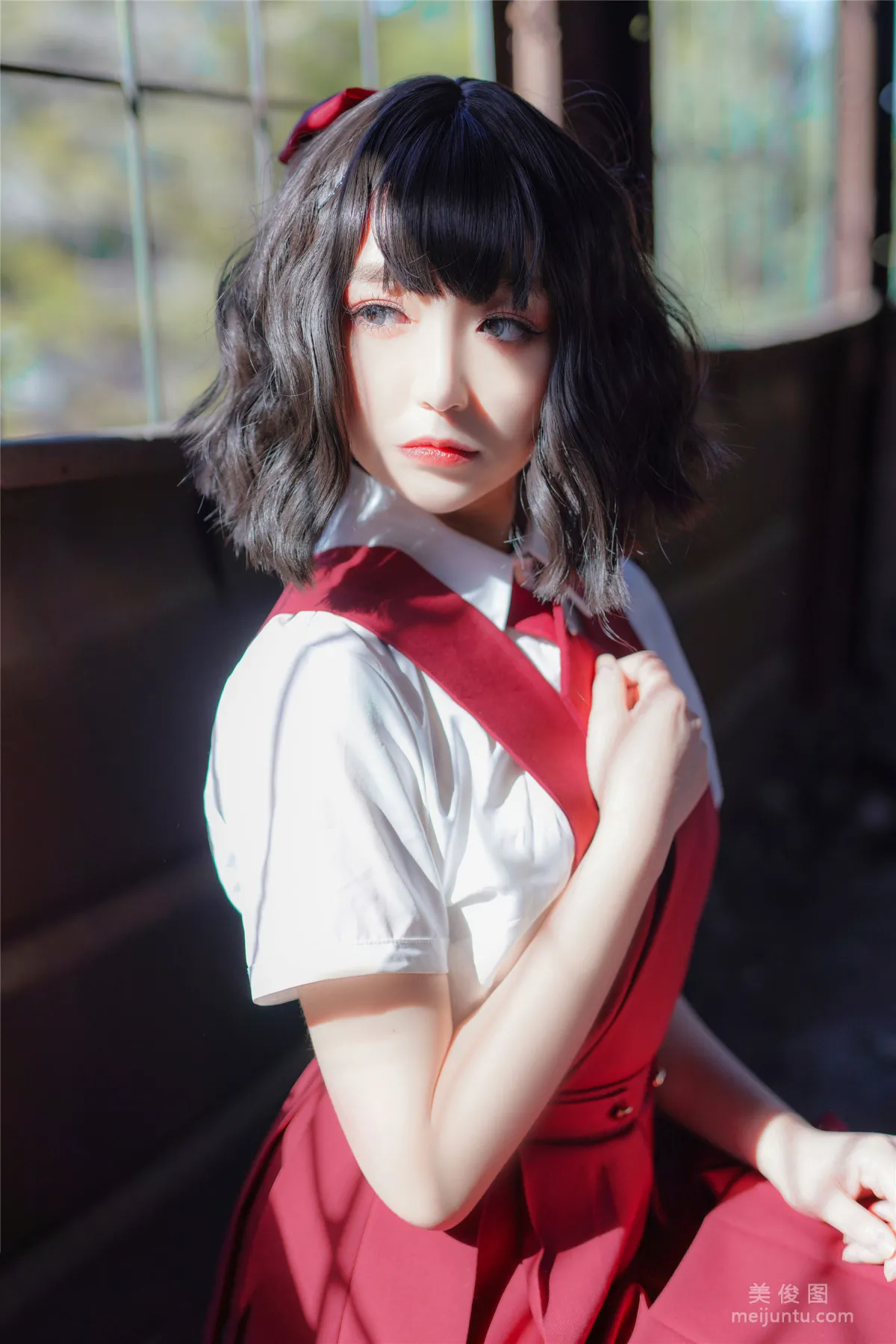 [喵糖映畫] VOL.444 紅色JK裙 套圖 22
