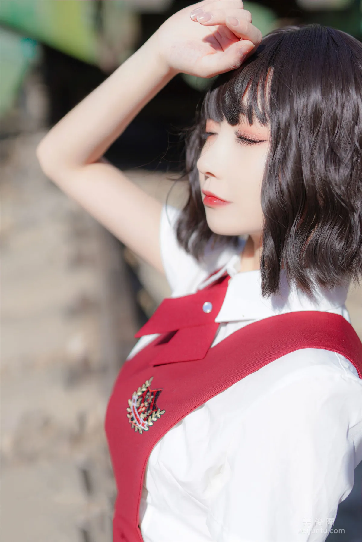 [喵糖映畫] VOL.444 紅色JK裙 套圖 31
