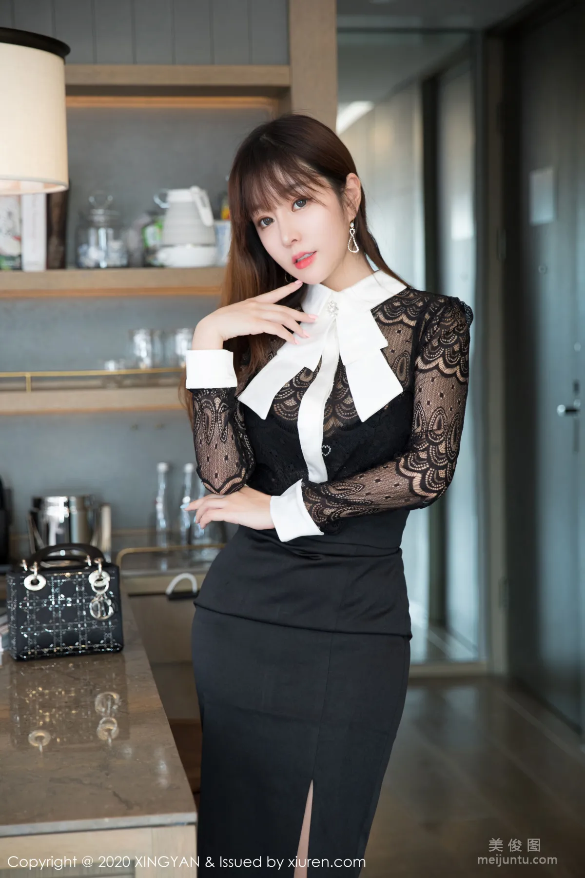 [XingYan] Vol.134 Wang Yuchun - The Charm Radiated by Black Lingerie photo 10