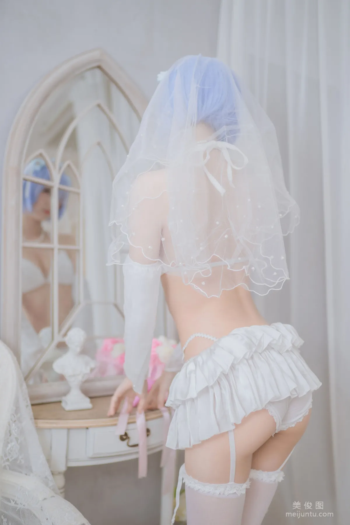 [COS Bonus] Mu Mianmian OwO - Rem Wedding Dress Photo Set photo 6