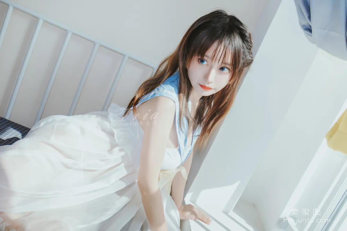 [COS福利] 神本无尾_Aria - 蓝色睡裙3