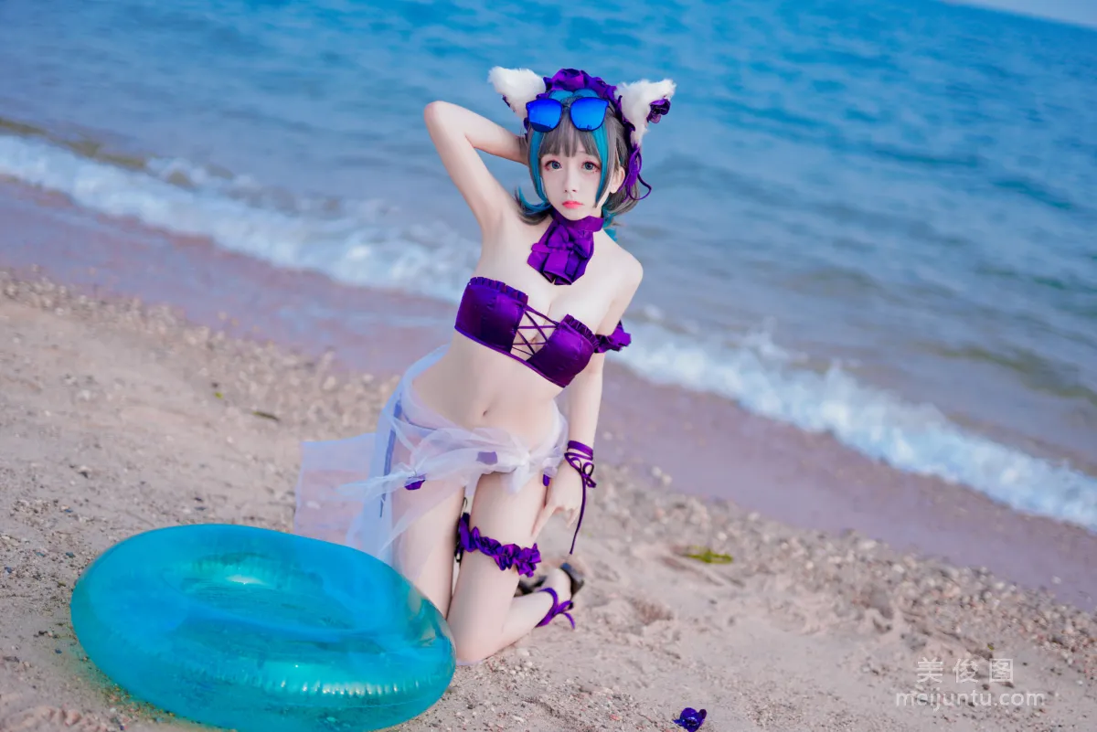 [COS Bonus] Ri Naijiao - Cheshire Cat Swimsuit photo 24