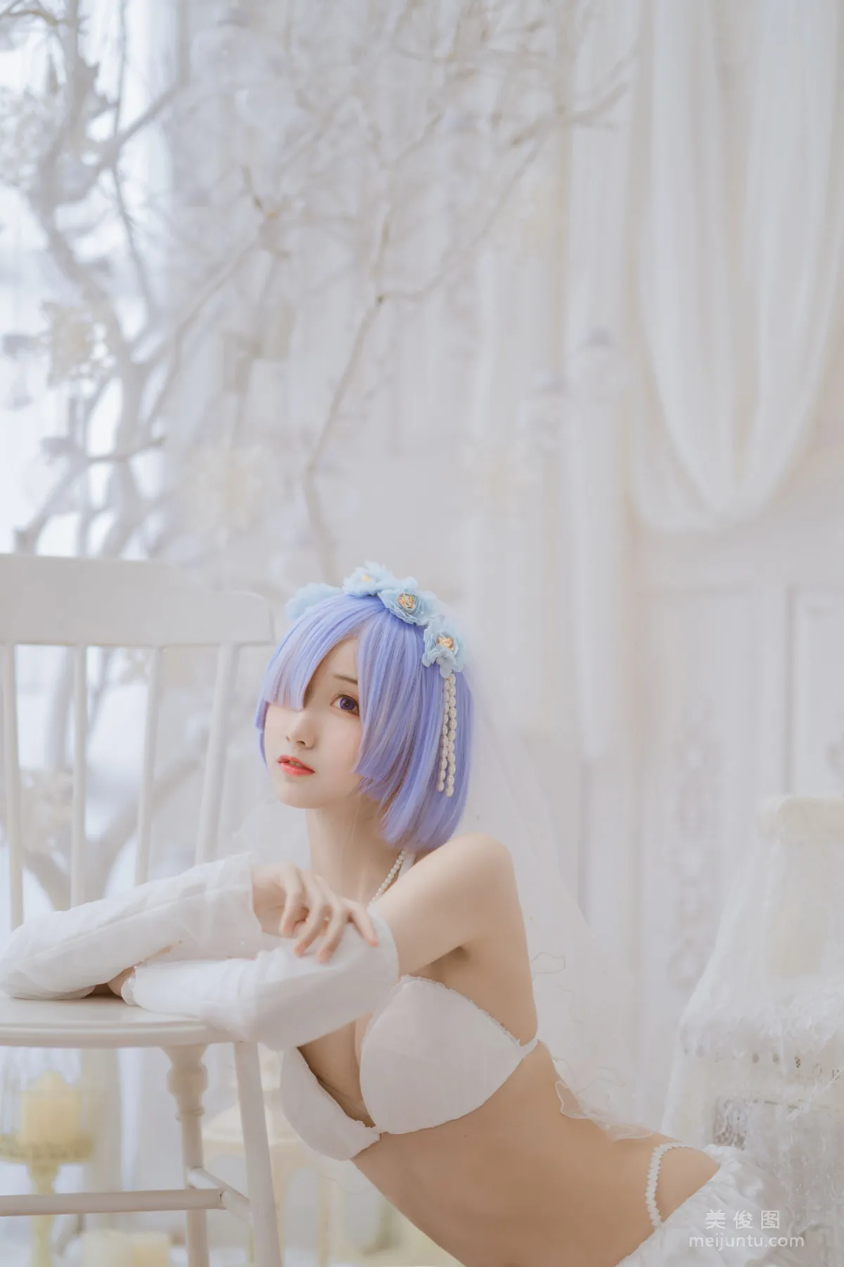 [COS Bonus] Mu Mianmian OwO - Rem Wedding Dress Photo Set photo 20