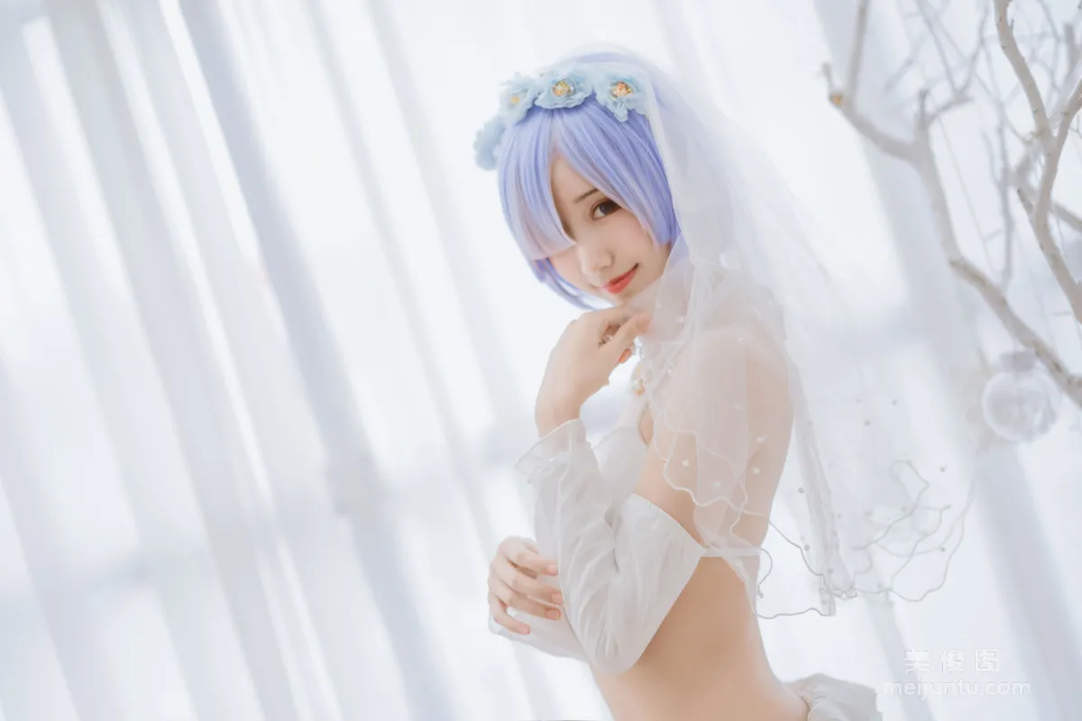 [COS Bonus] Mu Mianmian OwO - Rem Wedding Dress Photo Set photo 24