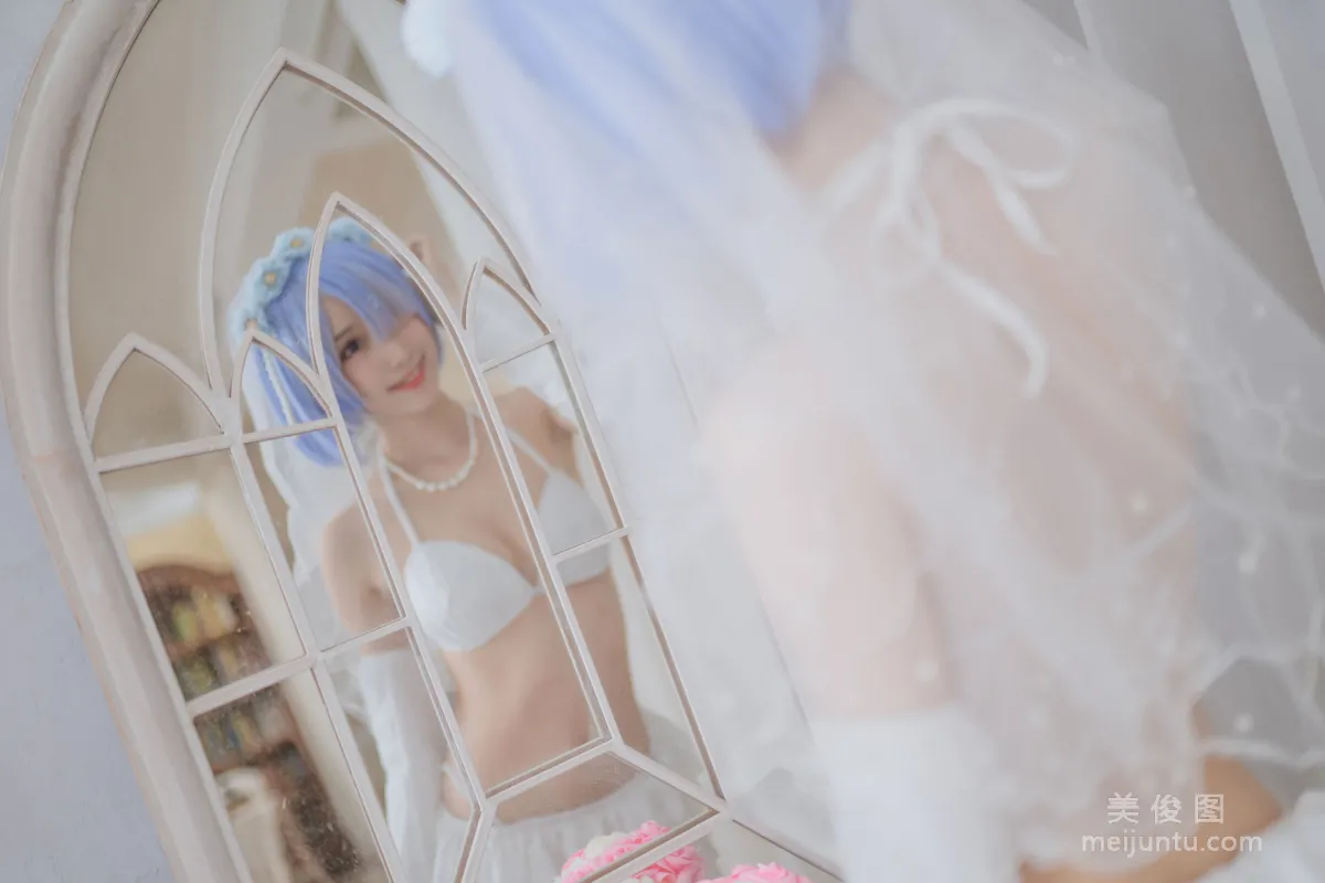 [COS Bonus] Mu Mianmian OwO - Rem Wedding Dress Photo Set photo 7
