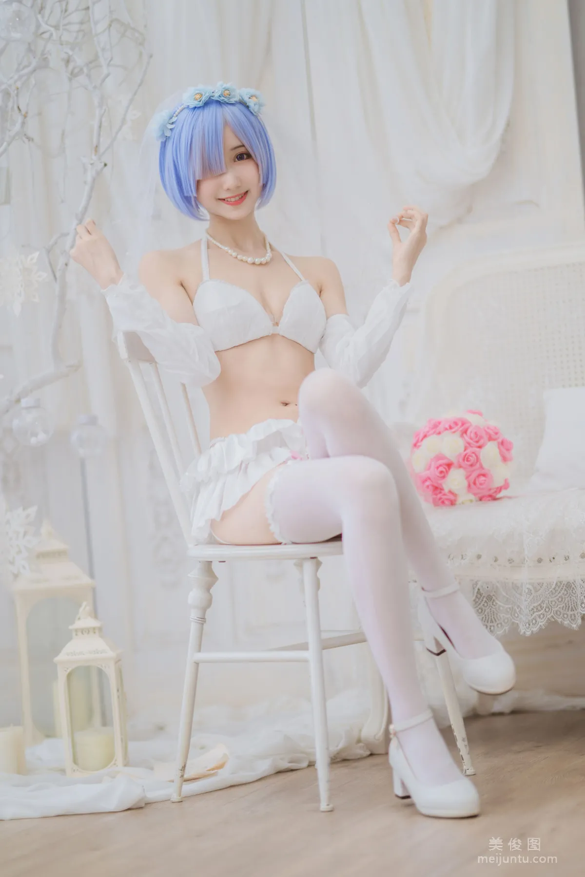 [COS Bonus] Mu Mianmian OwO - Rem Wedding Dress Photo Set photo 14