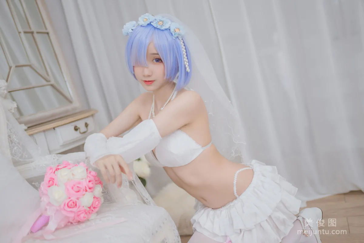 [COS Bonus] Mu Mianmian OwO - Rem Wedding Dress Photo Set photo 8