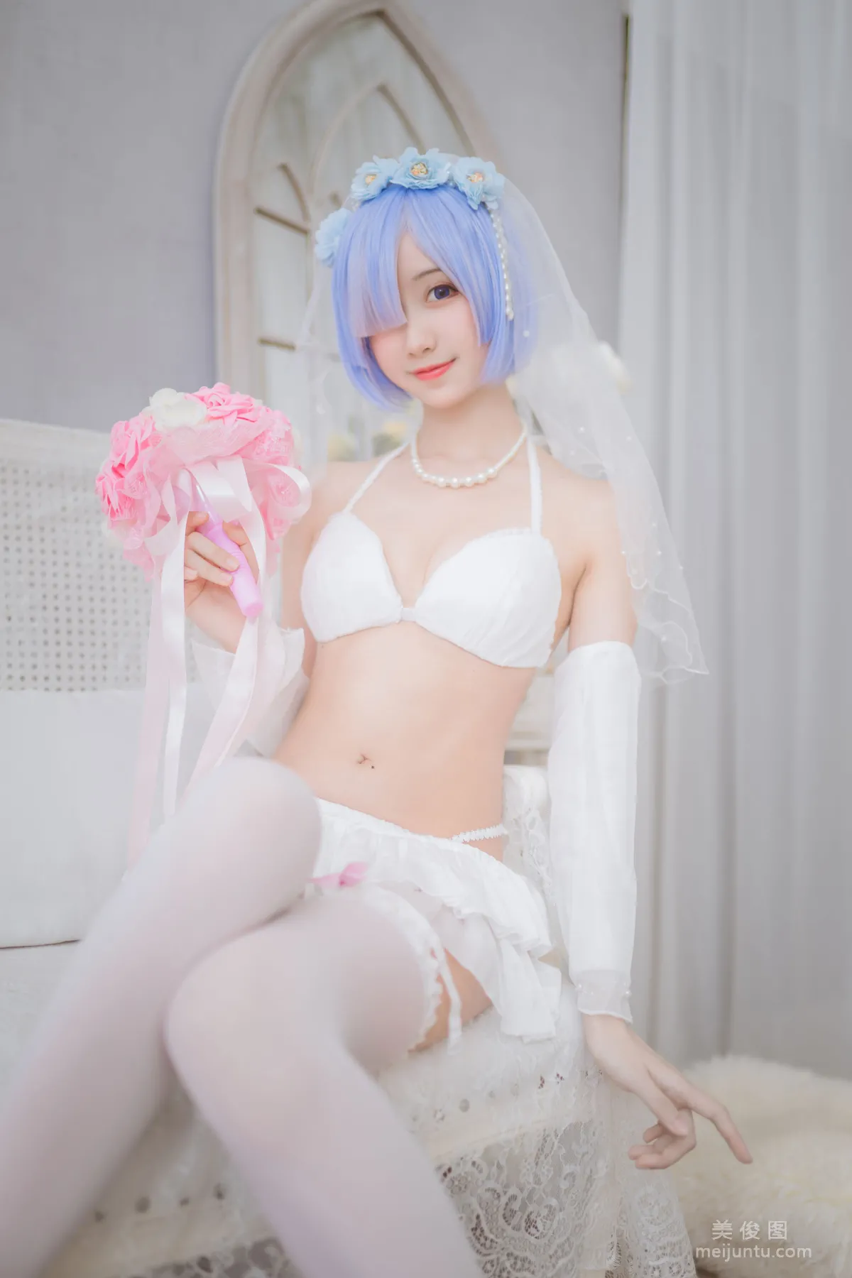 [COS Bonus] Mu Mianmian OwO - Rem Wedding Dress Photo Set photo 3