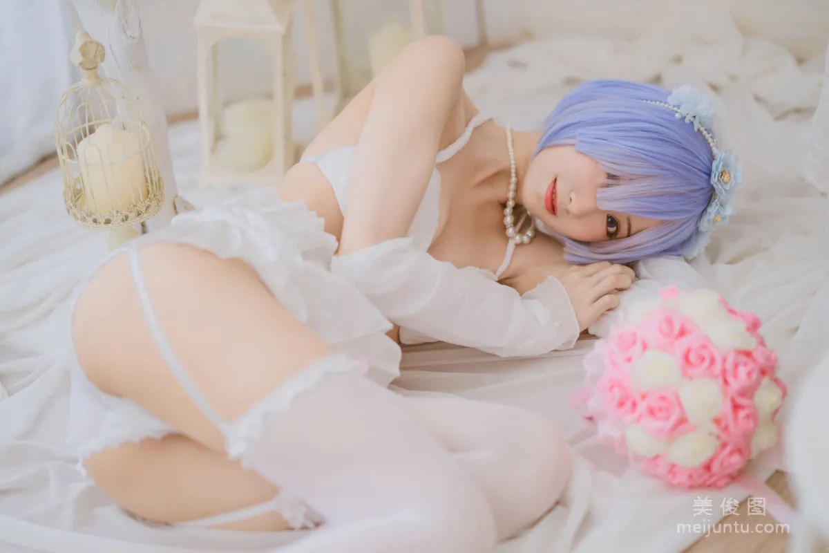 [COS Bonus] Mu Mianmian OwO - Rem Wedding Dress Photo Set photo 26