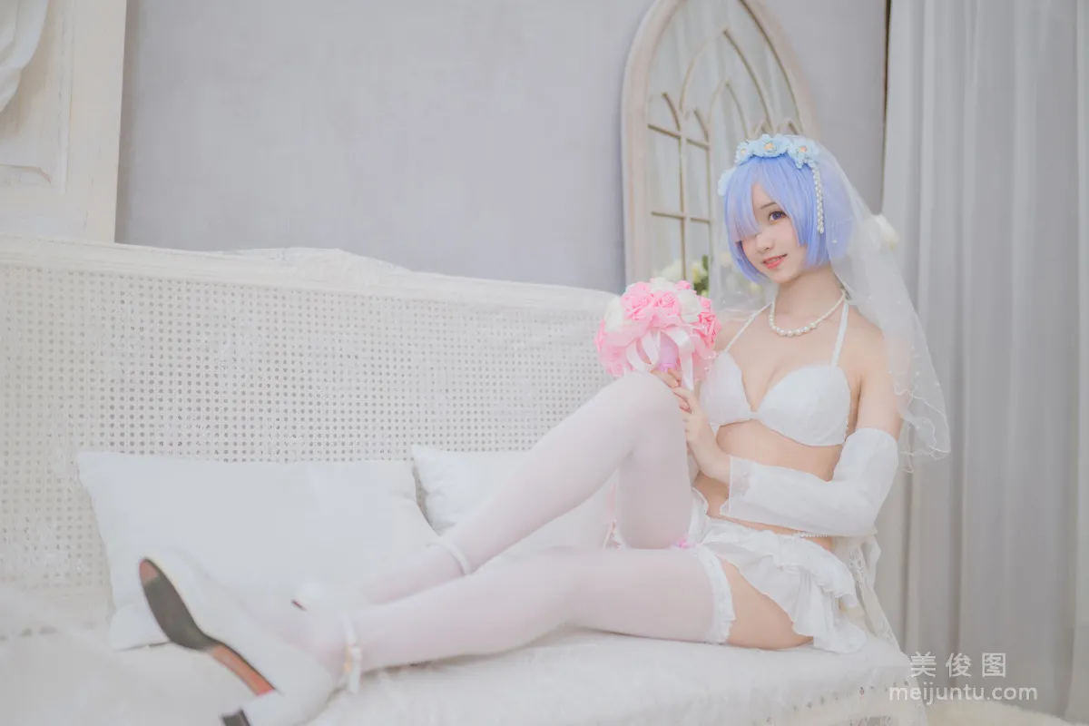 [COS Bonus] Mu Mianmian OwO - Rem Wedding Dress Photo Set photo 2