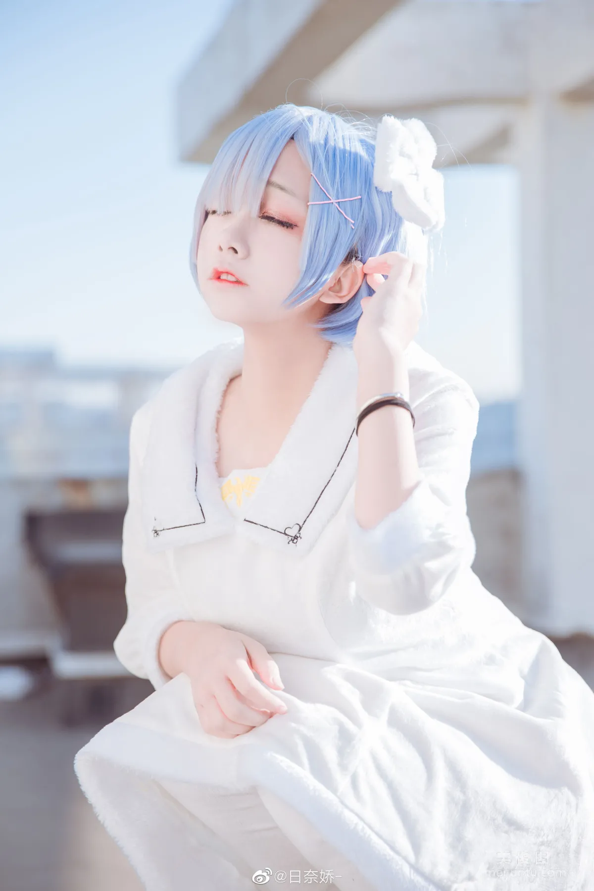 [Cosplay Bonus] Ri Naijiao - Rem White Dress Photo Set photo 10