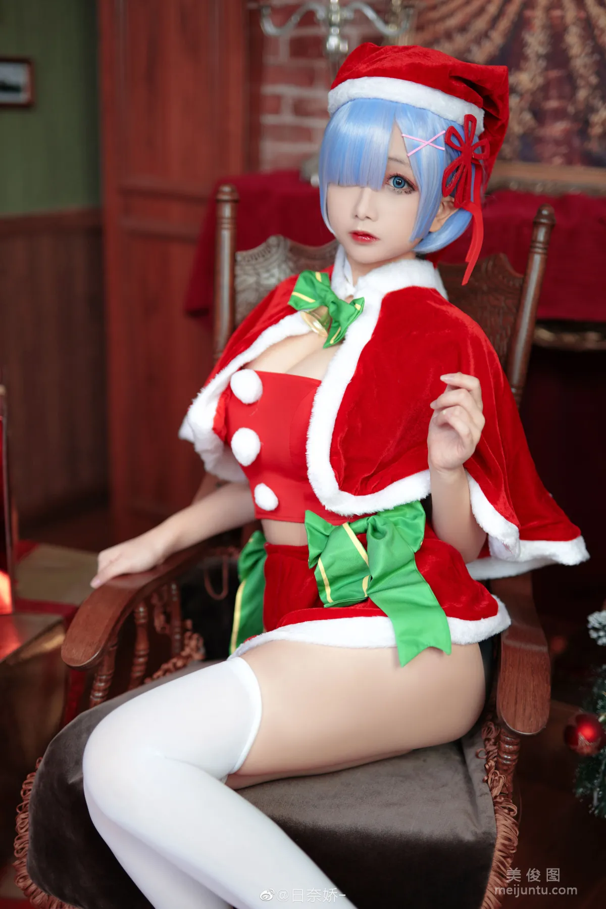 [Cosplay Collection] Ri Naijiao - Rem Christmas Photo Set photo 1