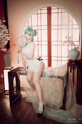 可愛人氣Coser面餅仙兒 - 初音旗袍 寫真套圖