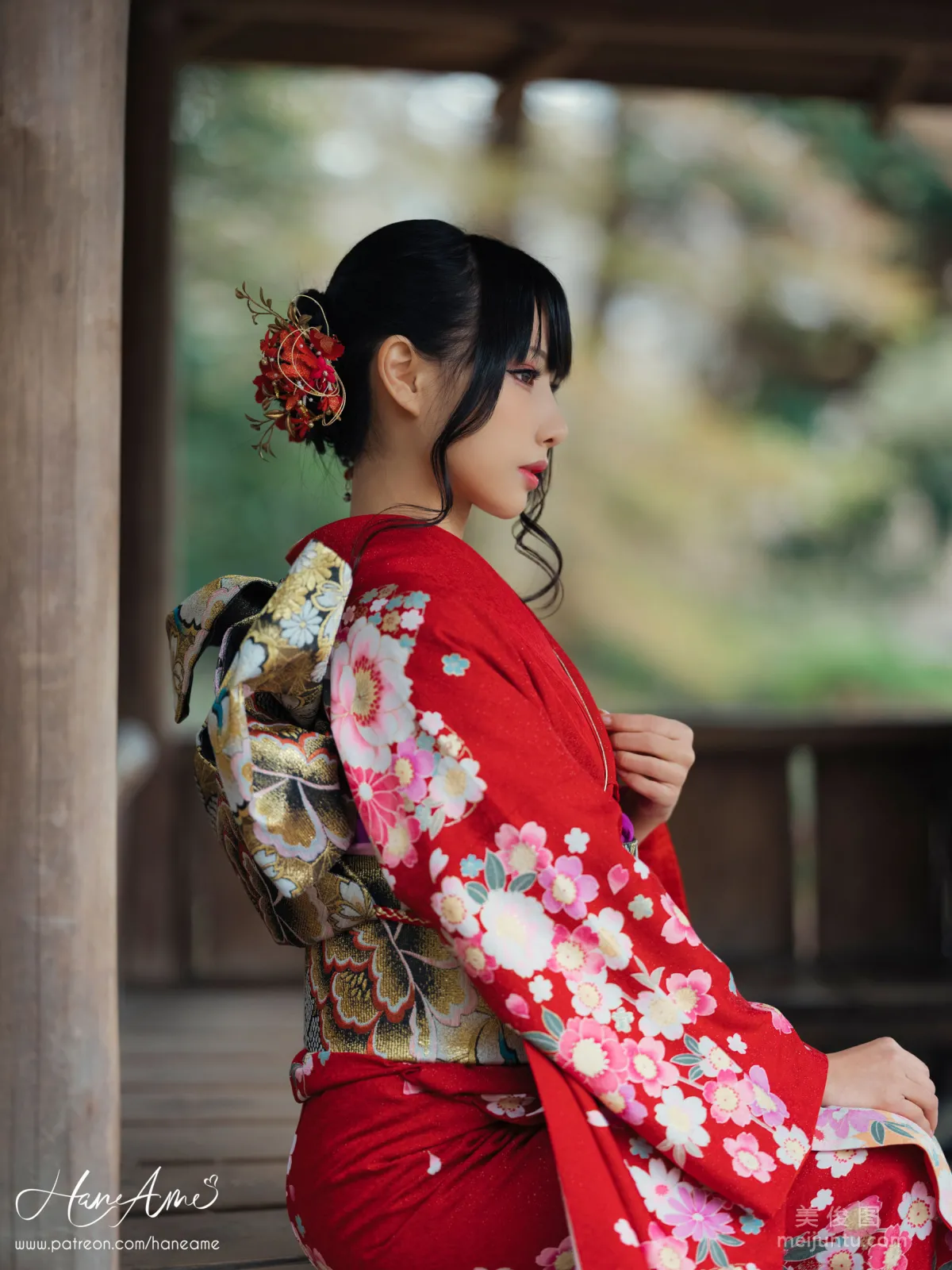 [COS Benefits] Hane Ame Yubo - Crimson Kimono Photo Set photo 28