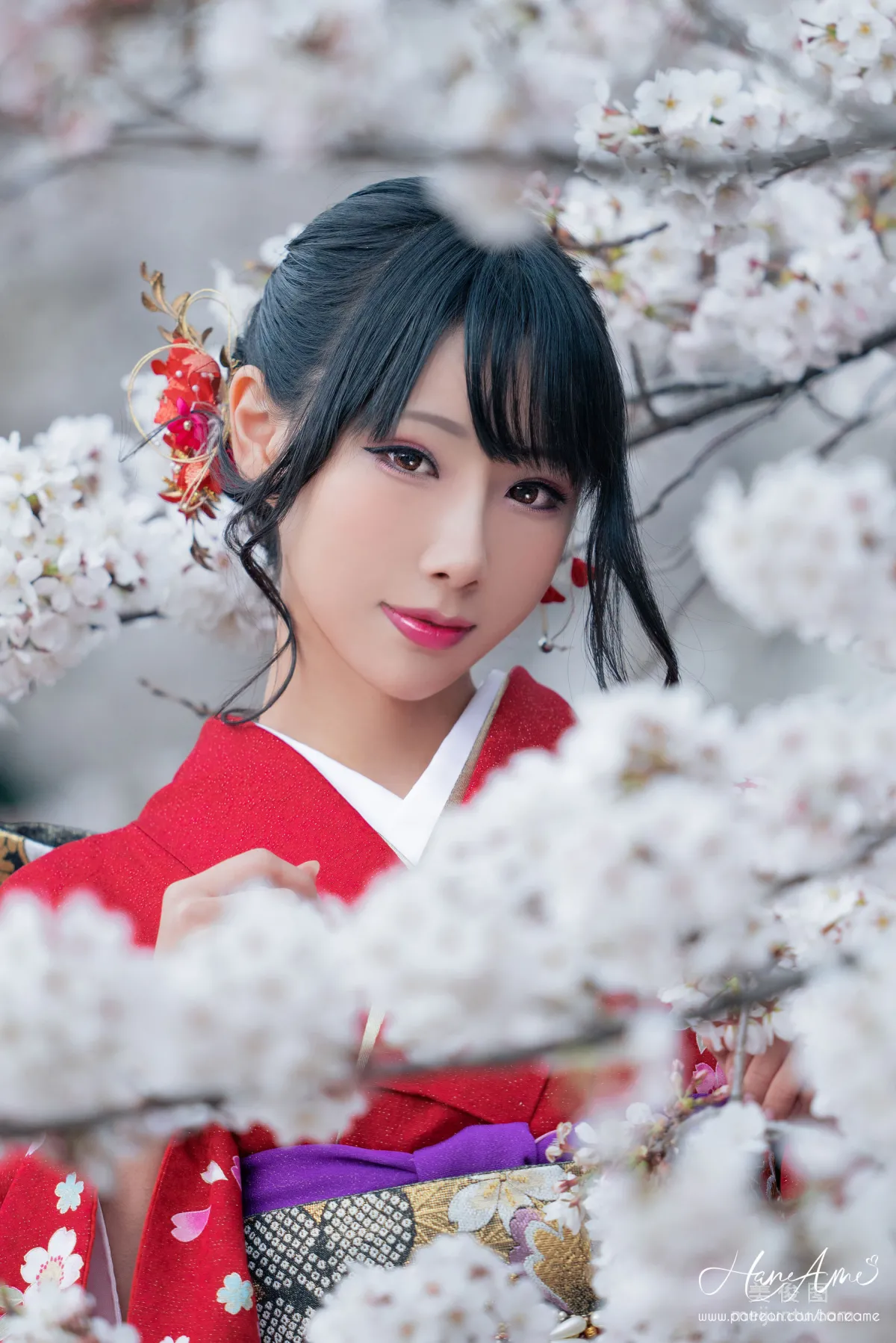 [COS Benefits] Hane Ame Yubo - Crimson Kimono Photo Set photo 6
