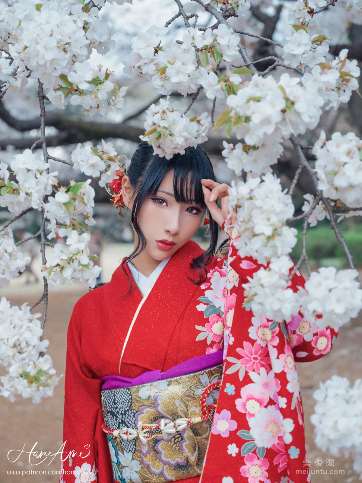 [COS Benefits] Hane Ame Yubo - Crimson Kimono Photo Set photo 13